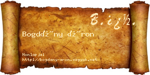 Bogdány Áron névjegykártya