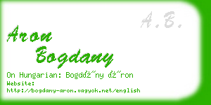 aron bogdany business card